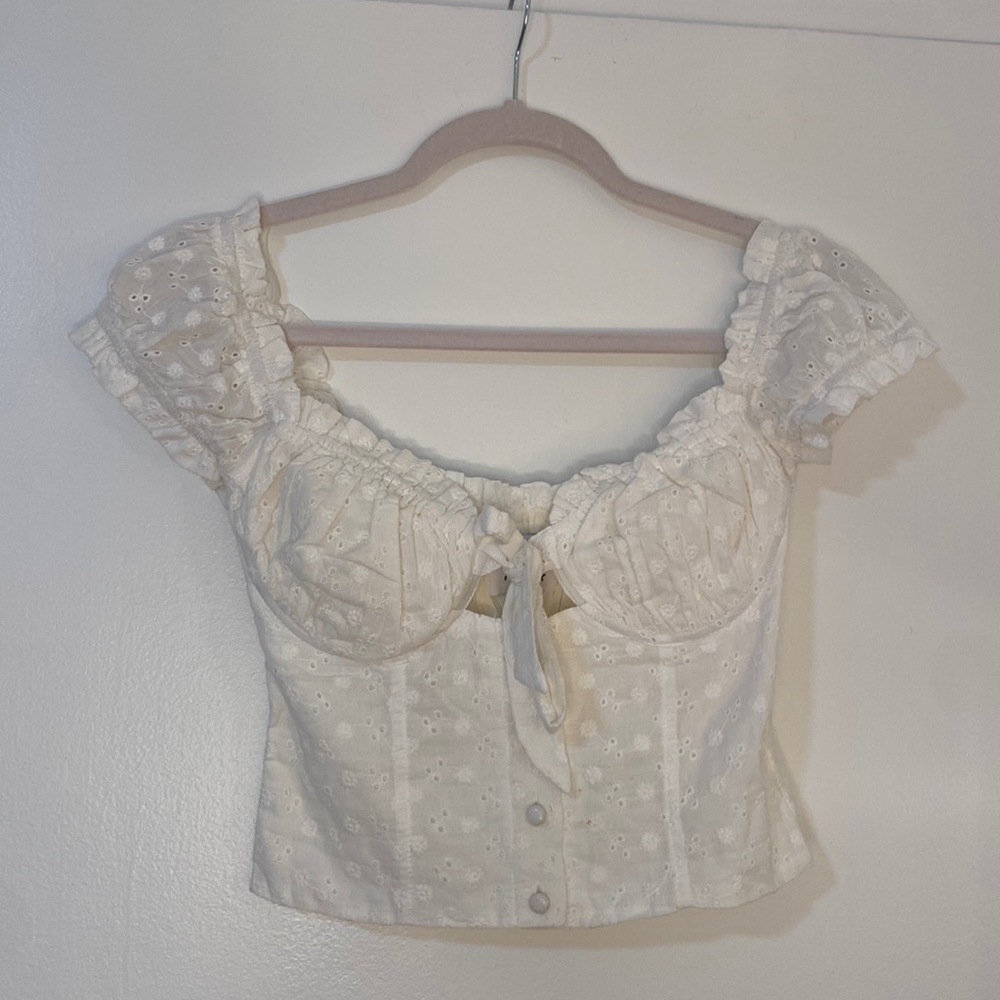 Princess Polly Crop Top White - Size 2